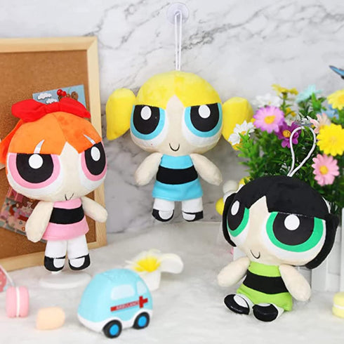 3Pcs 22cm/8inch Movie Cartoon Police Girl Plush Stuffed Doll, Anime Figure Toys for Kids Birthday Gifts