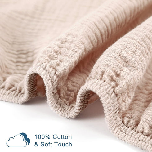 GRSSDER Soft Muslin Crib Sheet, 1 Pack, 100% Cotton for Boys and Girls, Fits Standard Crib Mattresses