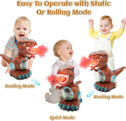 3-5, 3 4 2 4, Dinosaur Toys for Toddlers Roaring Light Up Dino Toys for Year Old Boy Girl with Flash Lights, Moving