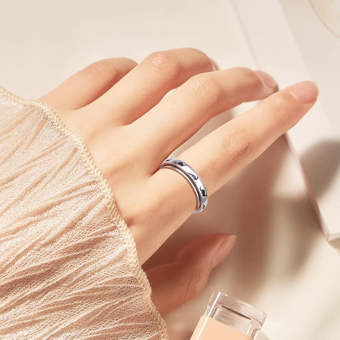 925 Yearace Spinner Rings for Anxiety Sterling Silver Rotatable Musical Note/Faith Over Fear/Dinosaur Stress Relieving