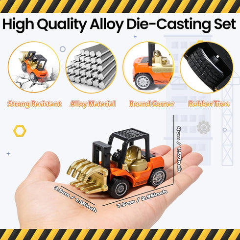 3 4 5 6 Set Oriate Diecast Construction Trucks Toys For Boys Girls Age Years Old, Pull Back Cars For Engineering