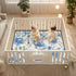 EtherSpher 50'' 50''alfombras Retro Blue White Roses Thistles and Thorns Cute Foldable Baby Girl Play mat for Floor