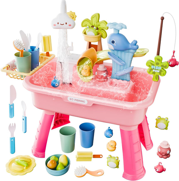 Cosminy 2026 Upgraded Water Table for Toddlers 3+, Water Table for Kids Ages