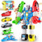 5-in-1 Magnetic Vehicles Playset Toy, Transform to Robot, Building Action Figures Kit with Storage Box, Gift for Kids