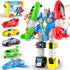 5-in-1 Magnetic Vehicles Playset Toy, Transform to Robot, Building Action Figures Kit with Storage Box, Gift for Kids