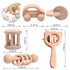 6 Set- 0-6 0-6 Pieces Toy Wooden Baby Toys for Babies Months,Wooden Toys for Babies Rattles with Bells,Wooden Rattles