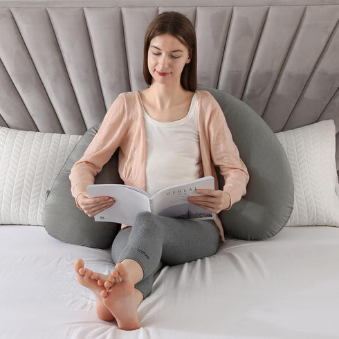 BATTOP Pregnancy Pillows with Cooling Cover,Cooling Maternity Pillow for Sleeping,Support for Belly,HIPS,Legs,Pregnancy