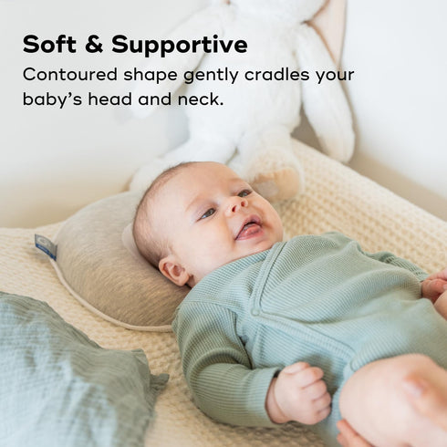 Soft Cotton Baby Headrest - Babymoov Cosyhead in Gray and White for Ultimate Support