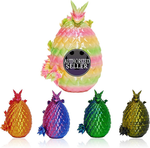 KVERM 12PCS 3D 3D Printed Easter Eggs with Dragons Inside, Easter Surprise Dragon Eggs, Printed Animals, Easter Basket
