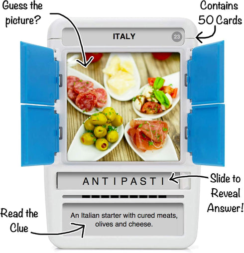 100 PICS Italy Quiz Game - Educational Travel Trivia Flash Card Puzzle Games for Smart Kids, POP08007