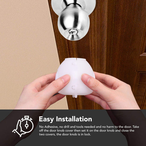 EUDEMON 6 Pack Baby Safety Door Knob Covers - Door Knob Locks