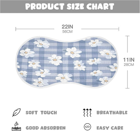 YETTASBIN Flower Plaid Muslin Baby Burp Cloth, Super Soft Absorbent Cotton Burp Rag Baby Bibs Feeding Cloth for Newborn