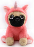 Pug Unicorn Stuffed Animal, Plush Pug Dog in Unicorn Costume, 12 Inch Rainbow Unicorn Plush Toy for Kids