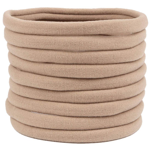 XIMA 40 Pack Nylon Headband, Newborn DIY Soft Elastic Hairbands for Baby Girls, Tan-40pcs