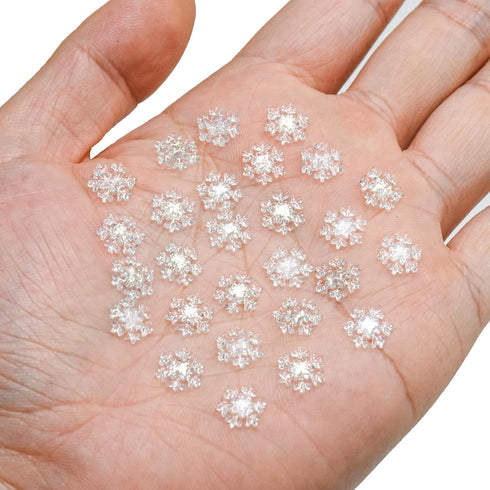 HOMICO 200 Pieces Mini Snowflakes for Craft Dollhouse Miniatures Transparent Tiny Snowflakes Tiny Christmas