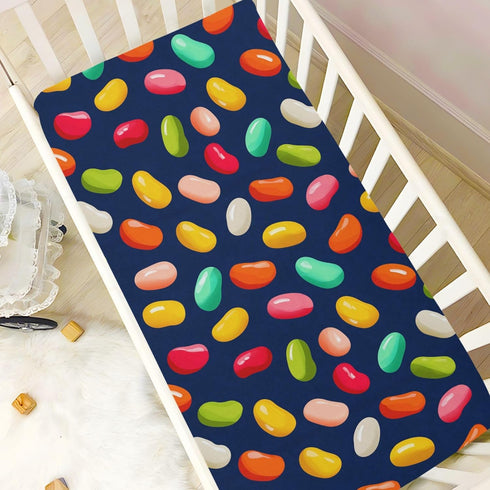 Pigsaly 27x39 Inch Crib Sheets Colorful Jelly Beans Baby Sheet for Standard Crib Mattress Boys Girls Toddler Bed Sheets