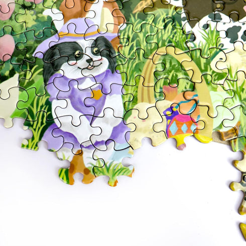 500 Piece Puzzles for Adults - Easter Dog Bunny Ears & Egg Designs Themed - Challenging Puzzle for Game Nights Spring