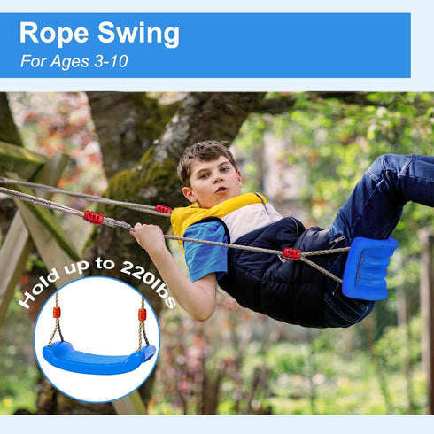 IFOYO Tree Swing Seat, Swing Set Accessories for Kids, Comfortable Outdoor Plastic Swingset for Little Tikes, Blue