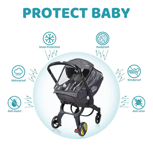 Car Seat Rain Cover, Compatible with Doona Infant Car Seat Stroller, Universal Rain Cover with Window for Waterproof