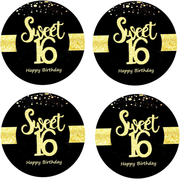 Sumerk 48 PCS Cheers to 16 Stickers, Large Bottle Stickers for 16th Birthday Card Seals, 2 INCHES Round