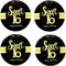 Sumerk 48 PCS Cheers to 16 Stickers, Large Bottle Stickers for 16th Birthday Card Seals, 2 INCHES Round