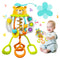 HOLA Montessori Toys for 1 Year Old Boy - Rattle Teething Toys for 0-12 Months, Silicone Pull String Sensory Toys