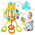 HOLA Montessori Toys for 1 Year Old Boy - Rattle Teething Toys for 0-12 Months, Silicone Pull String Sensory Toys