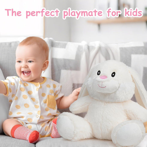 10inch HollyHOME Bunny Stuffed Animal, Easter Bunny Plush Toys, Soft and Cuddly Stuffed Rabbit Easter Gift for Kids