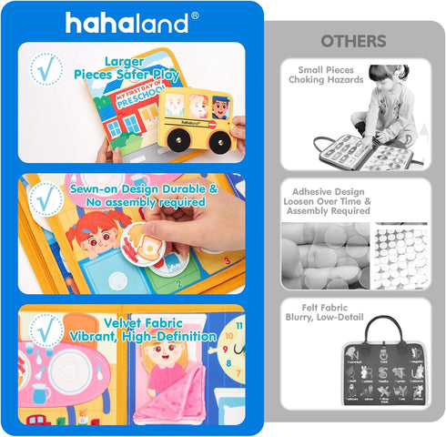 1-4, 2 2-4 hahaland Busy Book Preschool Learning Activities - First Day of School Gifts Activity Books for Toddlers