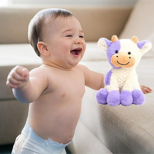 FAYUAKU 9" (9 Cow Stuffed Animals Plush Doll Kids Boys Girls Animal Purple Cow)