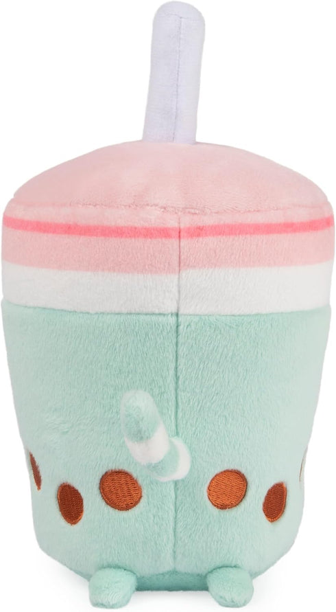 GUND Pusheen Boba Tea Cup Plush Cat Stuffed Animal - Ages 8 and Up, Green/Pink, 6”