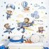 decalmile Airplane with Animals Wall Stickers Hot Air Balloon Bear Clouds Wall Decals Baby Nursery Kids Bedroom Living