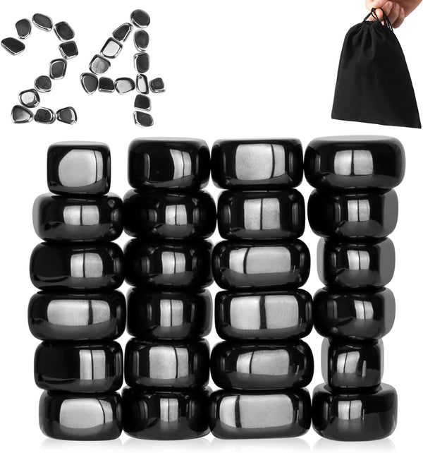 24pcs Black Large Fridge Magnets, Irregular Polished Magnetic Whiteboard Locker, Home Kitchen Decorations