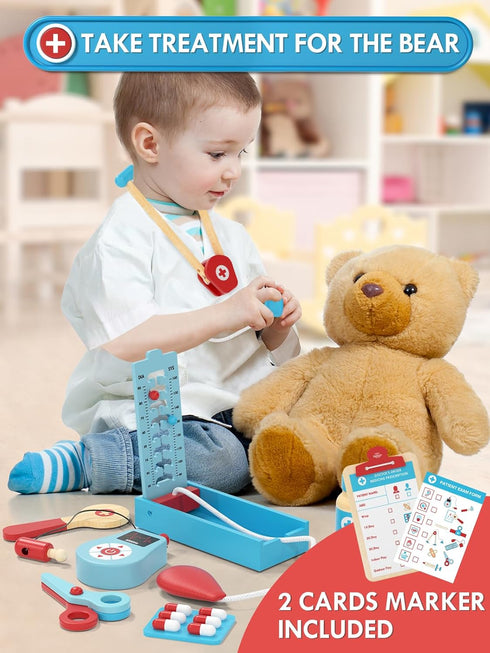 3-5, Set, 3 4 5 Lehoo Castle Doctor Kit for Toddlers Kids Doctors Play Pretend Play with Doctor Costume Toy Stethoscope