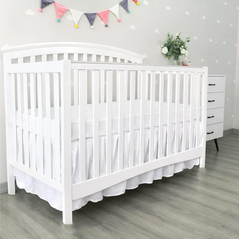 28 52 14 Crib Bed Skirt x with Drop Pleated Dust Ruffle for Baby Boys Girls Elastic Adjustable Fit Toddler Bedskirt