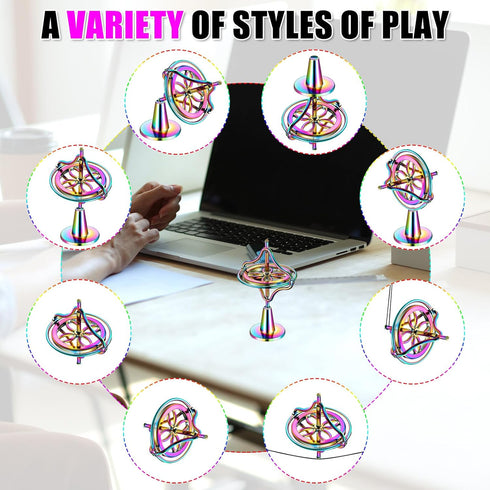 Norme Gyroscope Toy, Metal Anti Rotating Desk Gyroscope for Flying Motion Balance Physics, Gift for Boys, Girls, Adults
