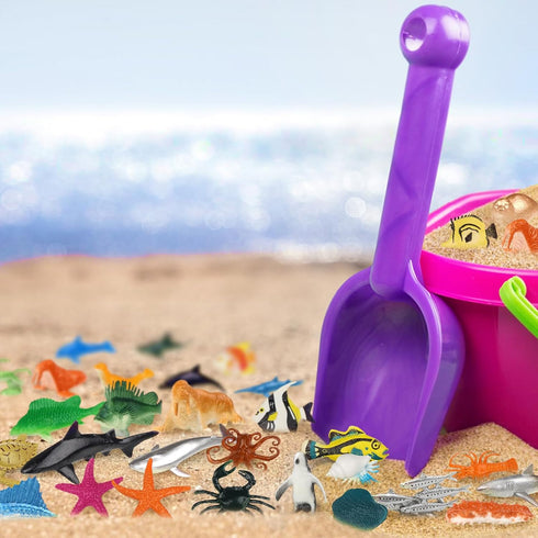 DOITEM 54 Pack Set, Assorted Mini Vinyl Plastic Ocean Sea Animal Figures Toy Realistic Under The Sea Life Figure Bath