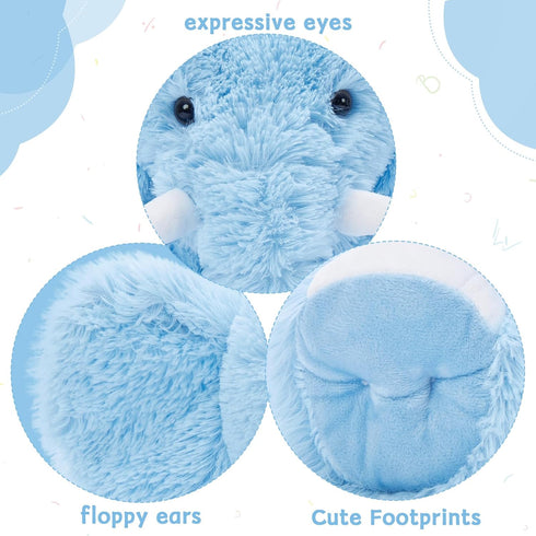MorisMos Blue Elephant Stuffed Animal, Soft Plush Toy for Girls & Boys, 20 Inches