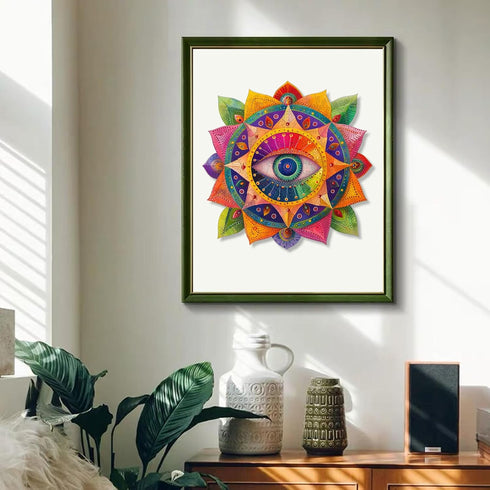 500 16.5'' 16.4'' Mys Aurora Mandala Wooden Puzzles for Adults, Piece Unique Shaped Wood Evil Eye Jigsaw Puzzles