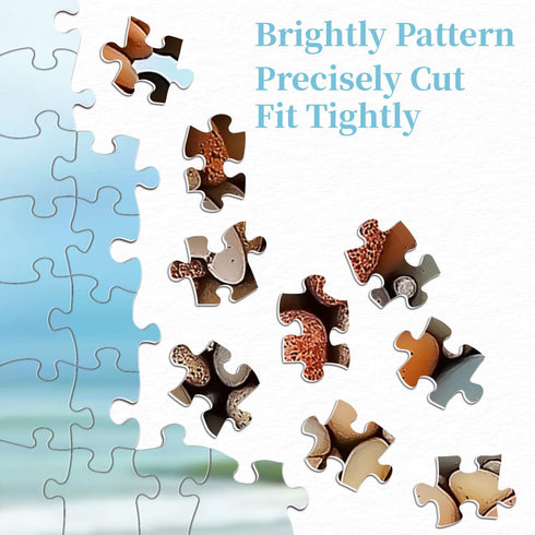 PICKFORU 1000 Summer Funny Dog Jigsaw Puzzles Pieces for Adults, Beach Guardian Dog Puzzle Cute, Interesting Seaside