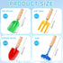 Motionchic 8" Gardening(48 Kids Gardening Tools, Metal Beach Sandbox Digging Toys with Wooden Handle, Including Shovel