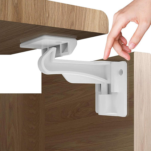 Pabesim 10 Pack Upgraded Invisible Baby Proofing Cabinet Latch Locks No Drilling or
