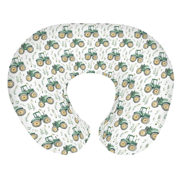 Watercolor Green Tractors Baby Nursing Pillow Covers for Boy Girl Farm Tractors