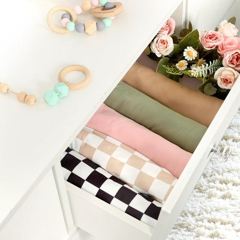 4-Pack Set TANOFAR Newborn Swaddle Blanket for Baby Girls & Boys, Ultra Soft Receiving Blankets with Matching Headband