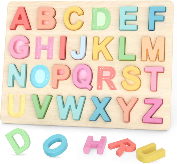 Zeoddler Alphabet Puzzles, ABC Shape Puzzles for Kids, Educational Toys for Toddlers,