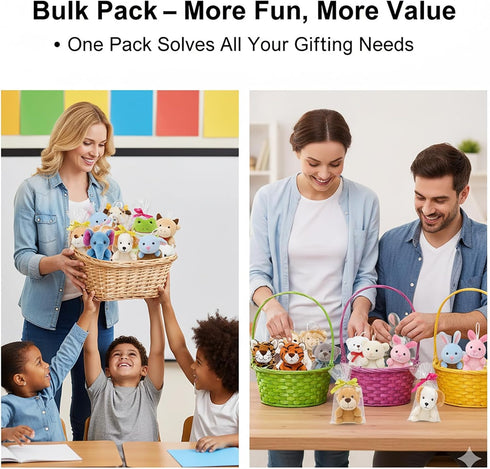 Yaliuliu 24 Pack Mini Stuffed Animals Bulk Tiny Plushies Keychain for Kids, Small Animal Plush Toys for Classroom