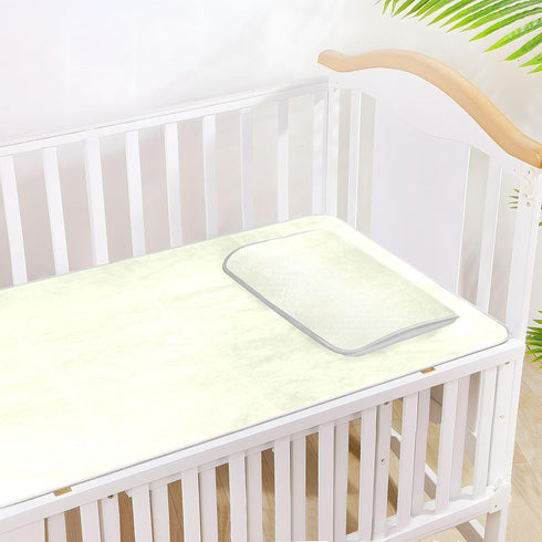 SyXIOP 28" 52" Yellow Cooling Baby Waterproof Crib Mattress pad x Reusable Mattress Protector Pads for Baby&Toddler