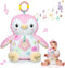 Penguin Baby Toys 0-6-12 Months - Stuffed Animal Plush Toy with Textured Hanging Ring, Rattles & Crinkle Sound Paper