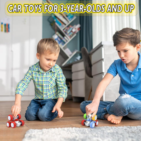 CDDZSW 6 360 3-6 3 4 5 6,Push 3-5 Rounds Inertia Rotating Stunt Car Toys Year Old Kids Pull Back Truck for Toddler Boys