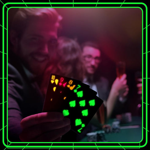 1 Pack Silipull UV Black Light Playing Cards Neon Fluorescent Glow in The Dark Playing Cards Deck Black Light Games